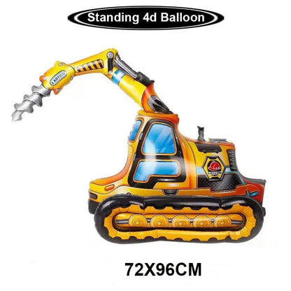 Construction Truck Birthday Party Tablecloth – Excavator & Engineering-Themed Table Runner for Boys' Construction Party Decorations
