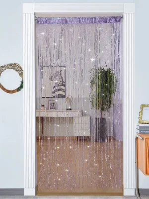 Cortina decorativa de hilos – Separador de ambientes con borlas para puertas, ventanas y decoración del hogar