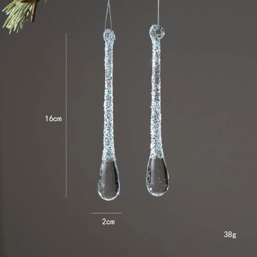 Crystal Clear Acrylic Christmas Tree Ornaments – Glitter Hanging Pendants for Holiday Parties, Xmas Tree & Festive Home Decor