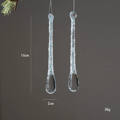 Crystal Clear Acrylic Christmas Tree Ornaments – Glitter Hanging Pendants for Holiday Parties, Xmas Tree & Festive Home Decor