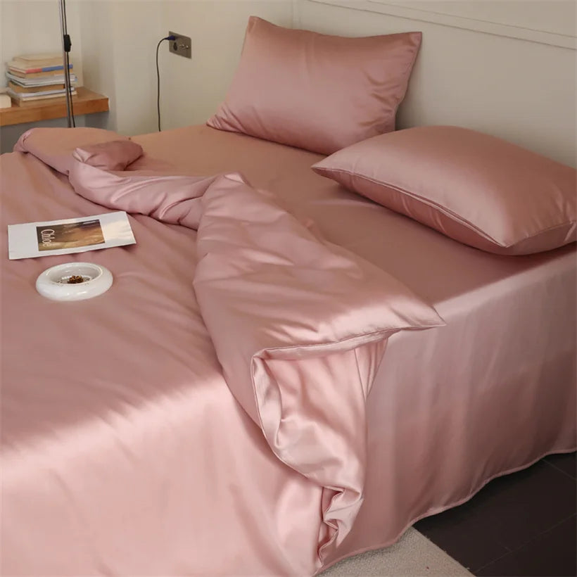 100% Mulberry Silk Bedding Set – Luxury Duvet Cover, Bed Sheet & Pillowcase Set