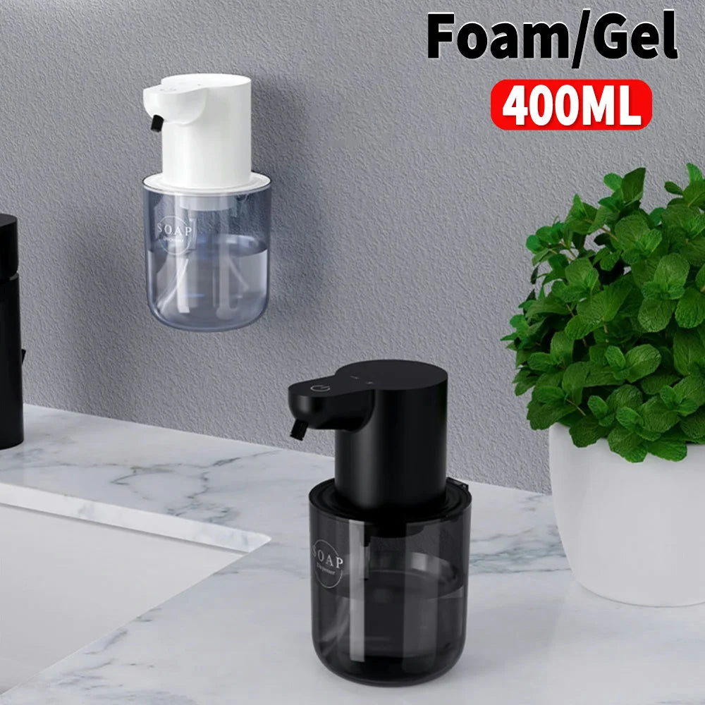 Dispensador automático de jabón espumoso de 400ml con sensor infrarrojos – Dispensador de jabón en espuma y gel sin contacto para baño y cocina