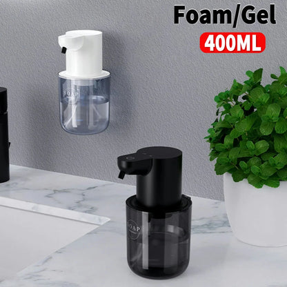 Dispensador automático de jabón espumoso de 400ml con sensor infrarrojos – Dispensador de jabón en espuma y gel sin contacto para baño y cocina