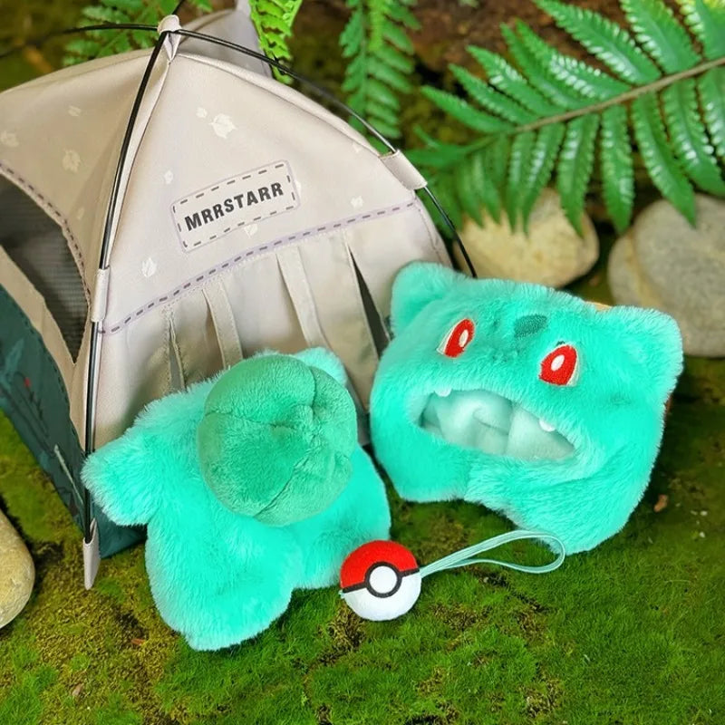 Kawaii Labubu Cartoon Plush Doll Clothes Set – Psyduck, Slowpoke & Charmander Outfit with Backpack, Fashion Mini Doll Accessories