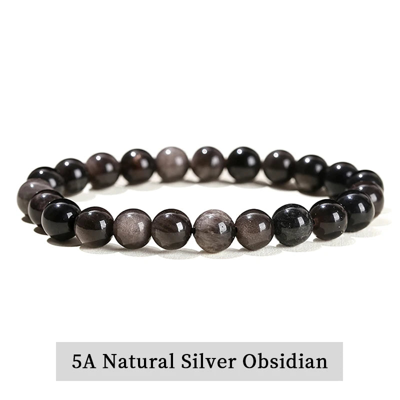 Pulsera de Cuentas de Piedra Natural – Pulsera de Gemas de Amatista, Ojo de Tigre, Cuarzo Cristal y Ágata para Mujeres y Hombres, Regalo de Joyería de Energía Reiki