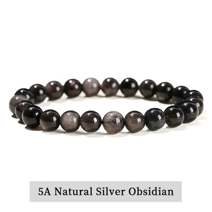 Pulsera de Cuentas de Piedra Natural – Pulsera de Gemas de Amatista, Ojo de Tigre, Cuarzo Cristal y Ágata para Mujeres y Hombres, Regalo de Joyería de Energía Reiki