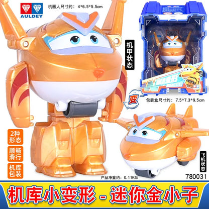 Super Wings Mini Transforming Plane Robot Toy – Anime-Style Deformation Action Figure, Transformable Aircraft Toy for Kids & Christmas Gifts