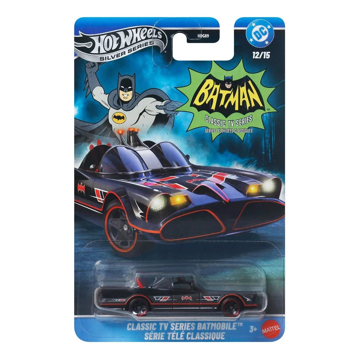 Hot Wheels Batman Series 1966 Classic Batmobile – 1:64 Scale Die-Cast Alloy Car, Batwing Collectible Toy Vehicle & Gift