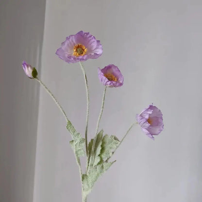 4 Heads Artificial Poppy Bouquet – Realistic Faux Flowers for Home Décor, Garden, Wedding Decoration, Party Arrangements & DIY Floral Projects