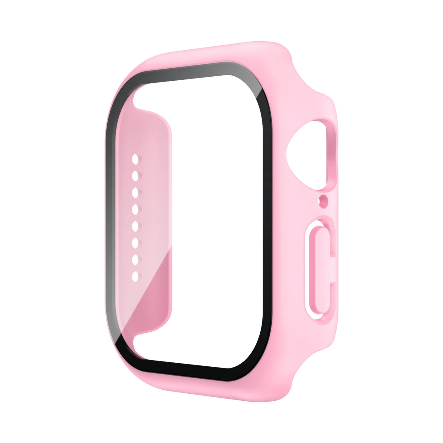 Funda con protector de pantalla de cristal templado para Apple Watch Series 10, 9, 8, 7, 6, SE y 5 (38 mm-46 mm) – Cubierta protectora completa 2 en 1