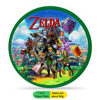 The Legend of Zelda Party Decorations Set – Disposable Tableware Birthday Party Supplies for Kids, Boys, Baby Shower & Gift Toys