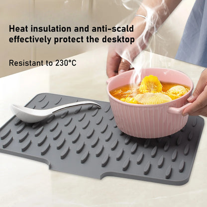 Silicone Kitchen Sink Drain Mat – Anti-Slip Heat-Resistant Countertop Drying Pad for Dishes & Tableware