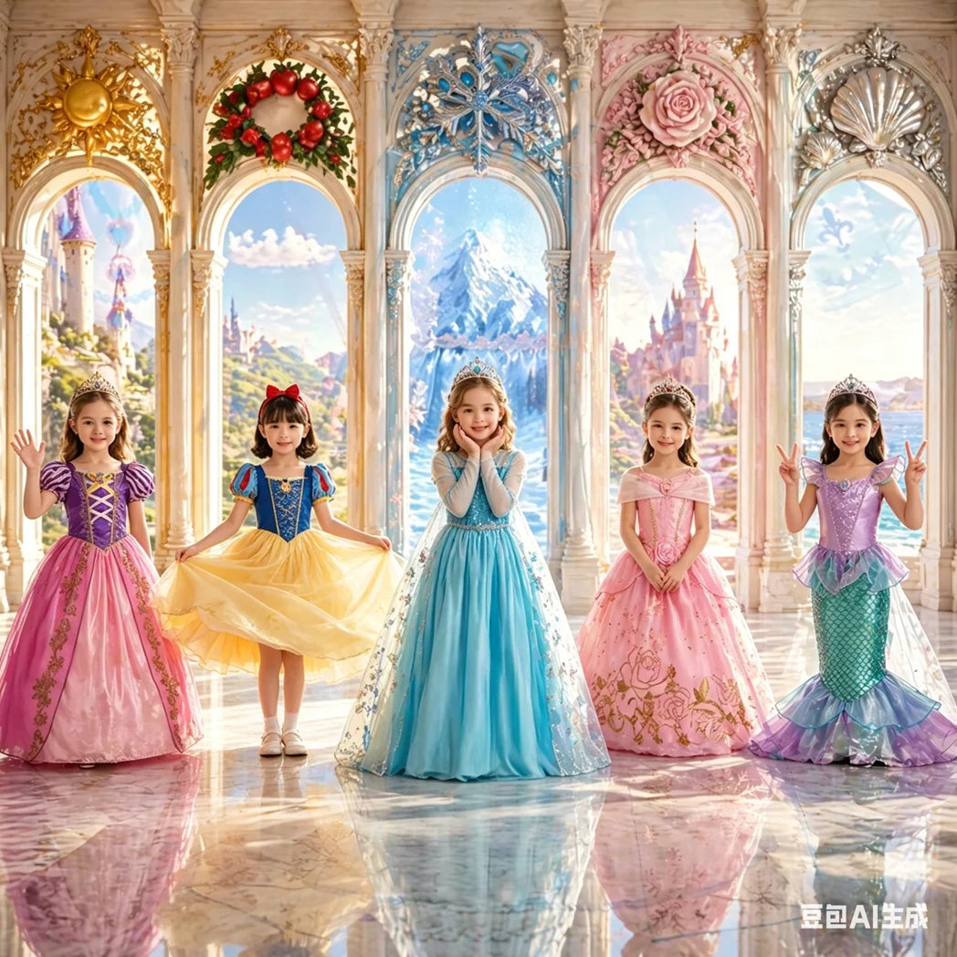 Vestido de disfraz de princesa para niña – Traje de fiesta de cuento de hadas para Halloween, carnaval y regalos de cumpleaños