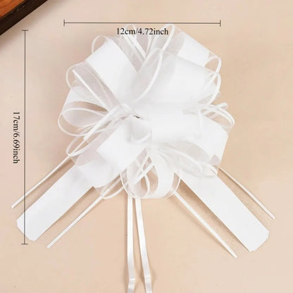 10-20 Lazos de cinta para coche de boda, decoración de envoltorio de regalo de Navidad, flores artesanales DIY, suministros para fiestas de cumpleaños, San Valentín