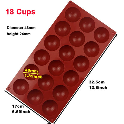 Semi-Sphere Silicone Chocolate Mold – Half-Ball Dome Cake Baking Tray for Chocolate, Pudding, Candy & Jelly, Reusable DIY Kitchen Baking Tool
