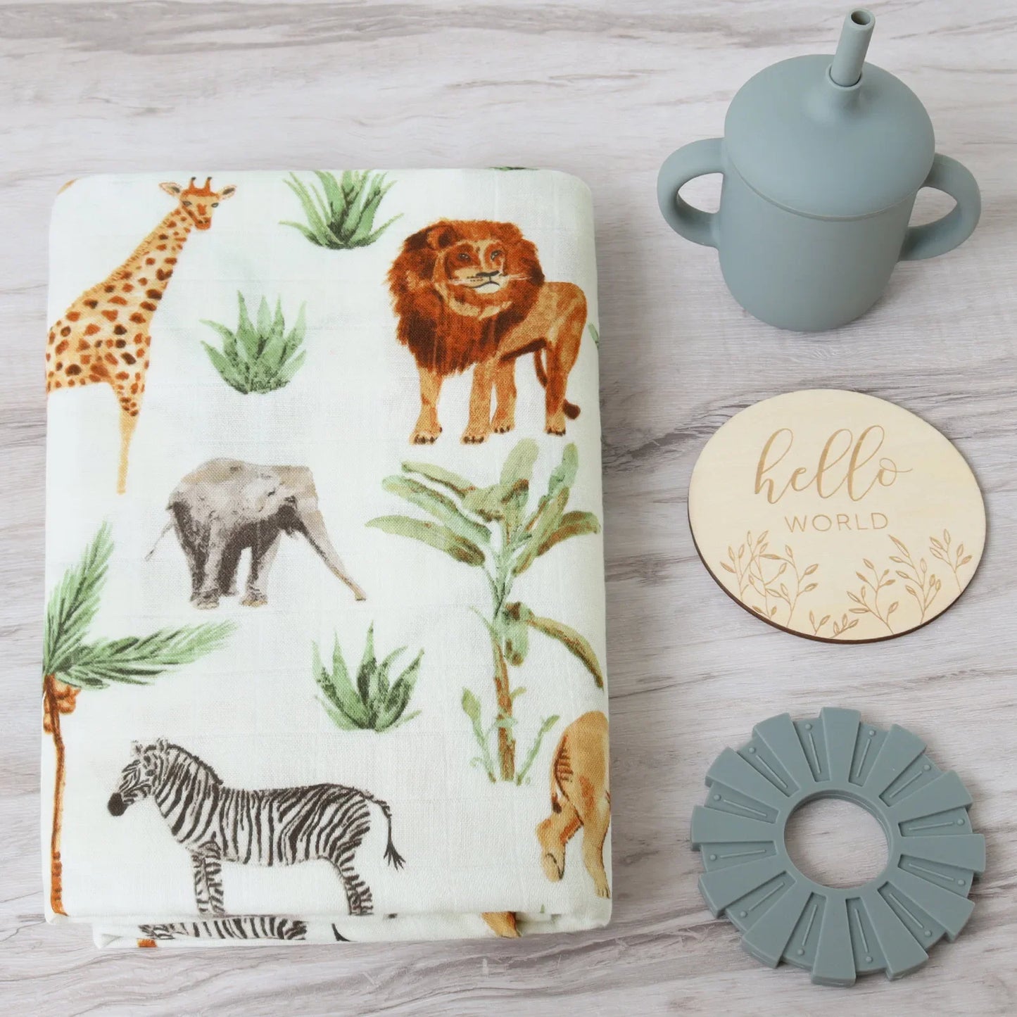 Couverture d'emmaillotage pour bébé en mousseline de bambou – Ultra douce 120 x 120 cm, couverture de naissance, d'emmaillotage et de chambre d'enfant