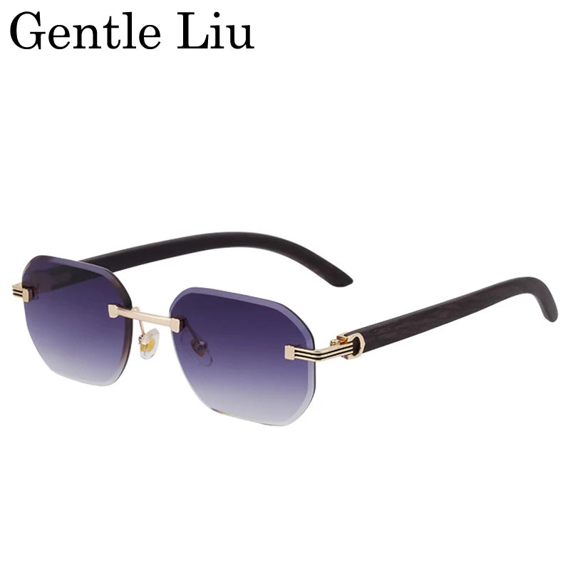 Vintage Square Rimless Sunglasses for Men – Frameless Punk Eyewear with UV400 Lenses, Trendy 2026 Fashion Glasses