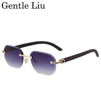 Vintage Square Rimless Sunglasses for Men – Frameless Punk Eyewear with UV400 Lenses, Trendy 2026 Fashion Glasses