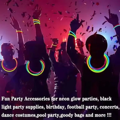Barras luminosas fluorescentes – Pulseras luminosas multicolores flexibles de 50/100 unidades, barras de luz brillantes para eventos, celebraciones, cumpleaños, bodas y artículos para fiestas nocturnas