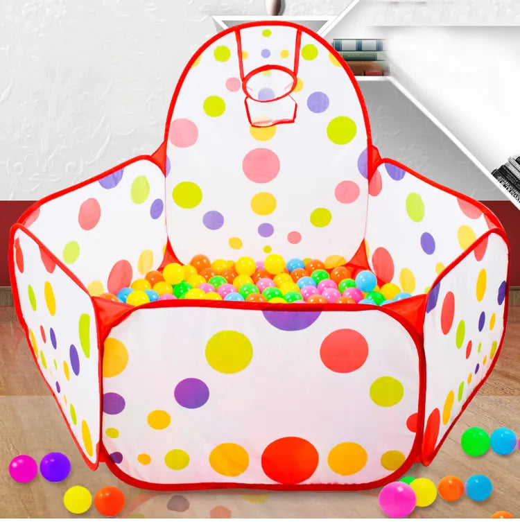 Children’s Ocean Ball Pool – 0.9M Bobo Ball Pit with Basketball Hoop Toy (No Balls Included)