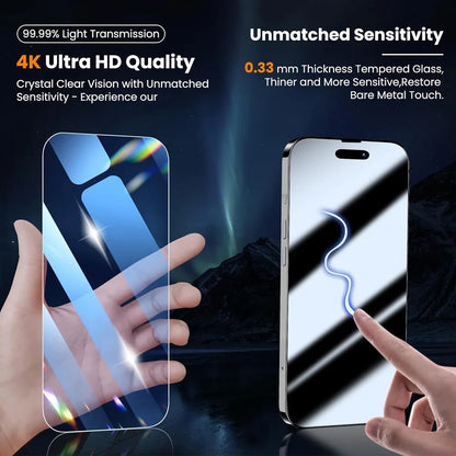 HD Tempered Glass Screen Protector for iPhone 17/16/15/14/13/12/11 Pro Max – Camera Lens Protection Film | Anti-Scratch Phone Accessory