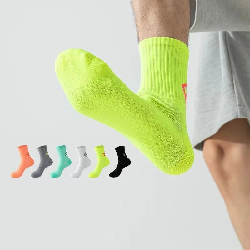 Running Socks for Men & Women – Quick-Dry Middle Tube Crew Socks for Marathon, Cycling & Fitness Training