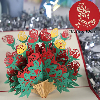 3D Pop-Up Greeting Card – Happy Birthday, Mother’s Day, Father’s Day, Love Mom Dad, Rose Flower, Easter & Thank You Gift