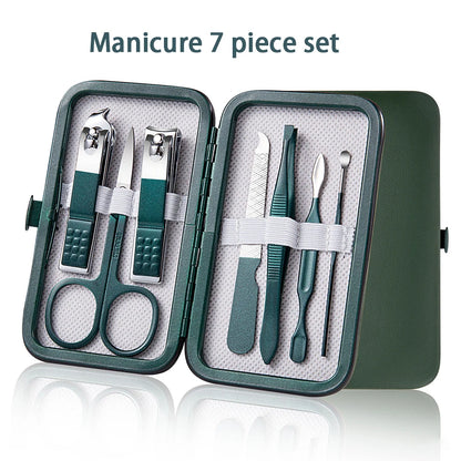 Juego profesional de manicura y pedicura de acero inoxidable de 6 a 18 piezas con estuche de viaje de piel – Kit de uñas y aseo para hombres y mujeres