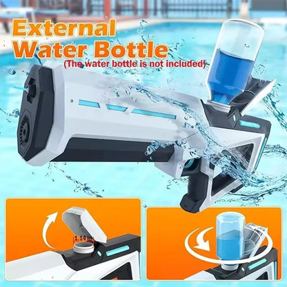 Pistolet à Eau Électrique pour Adultes – Puissant Lanceur d'Eau Automatique avec Grand Réservoir d'Eau pour Piscine d'Été, Plage et Jeux Aquatiques Extérieurs
