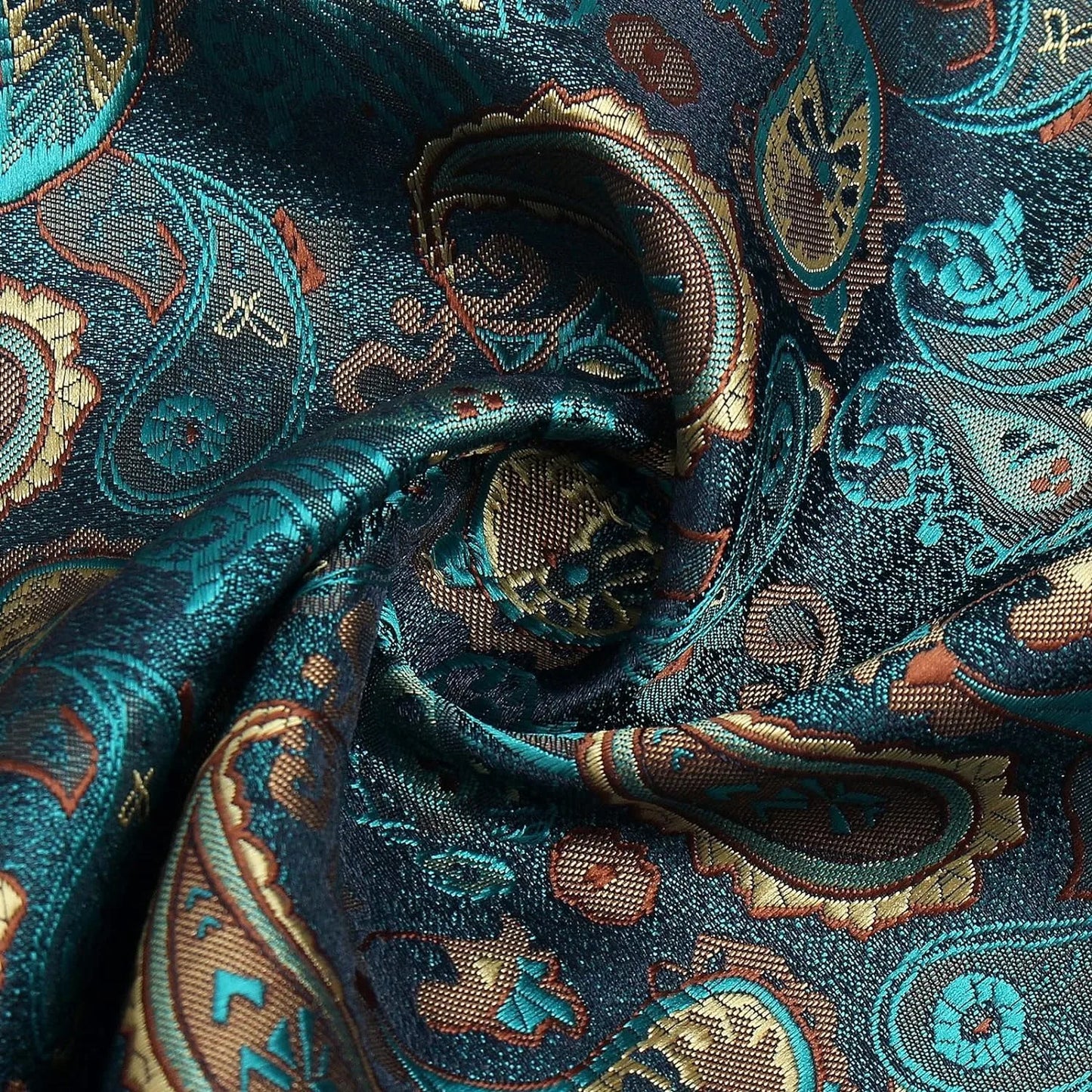 Corbata de seda 100% con diseño floral de Paisley para hombre con pañuelo de bolsillo, pasador de corbata y gemelos en caja de regalo