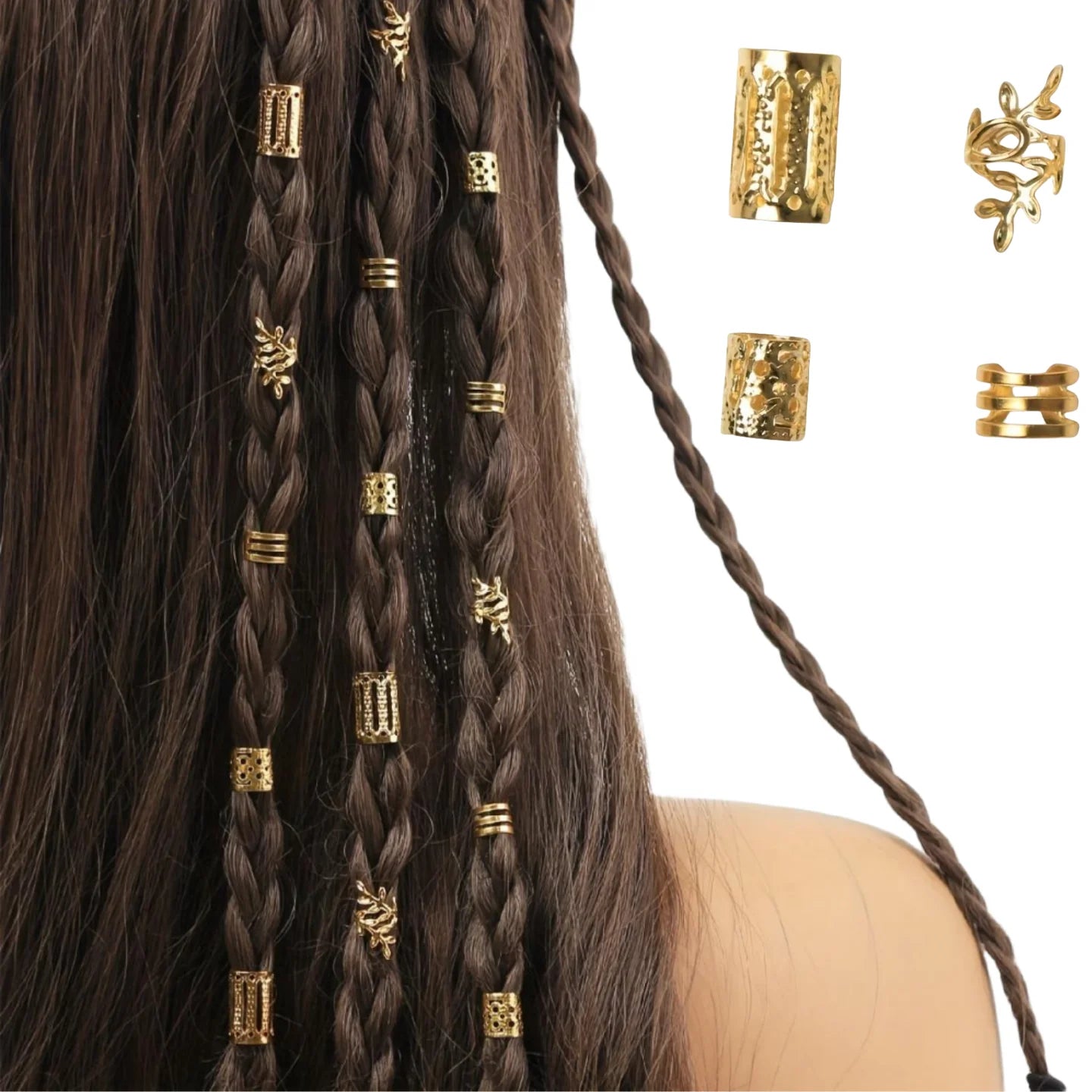 40/80PCS Anillos Huecos para el Pelo – Accesorios DIY de Joyería para Rastas para Mujeres y Niñas | Decoración para Trenzas y Peinados