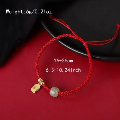 Pulsera de cuerda roja con nudo de la suerte – Pulsera de hilo ajustable hecha a mano para mujeres y hombres, regalo de joyería amuleto de la amistad