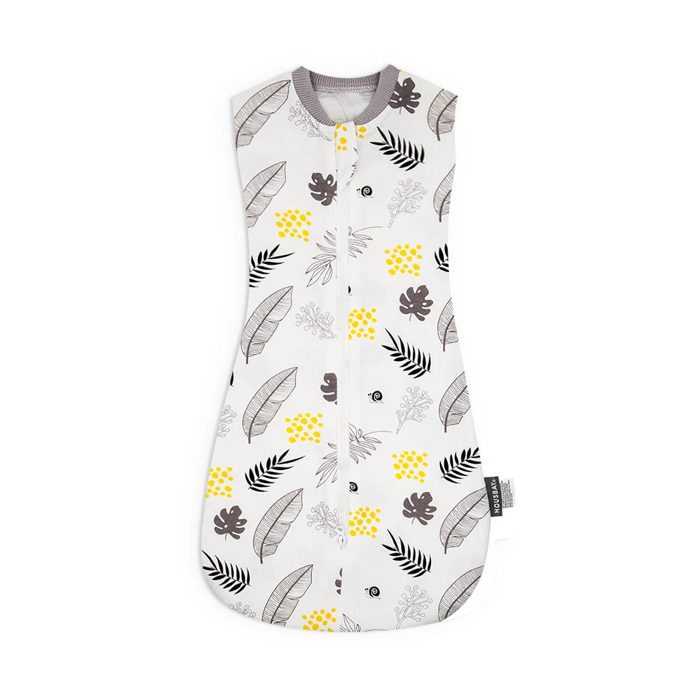 Gigoteuse Bébé 100 % Coton – Doux Sac de Couchage sans Manches pour Nouveau-né avec Fermeture Éclair Bidirectionnelle pour l'Été et les Changements de Couches Faciles