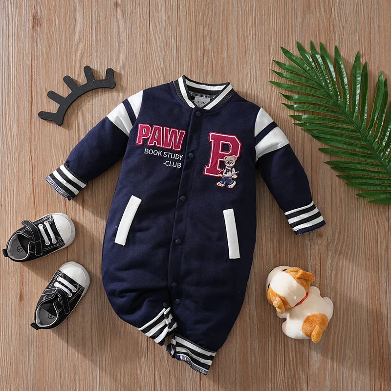 0-18M Baby Short Sleeve Jumpsuit – Soft & Comfortable Embroidered Letter Romper for Boys & Girls, Casual Summer Newborn Outfit