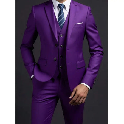 Conjunto de traje de 3 piezas para hombre – Blazer, chaleco y pantalón estilo británico, elegante traje formal de negocios o boda para hombre
