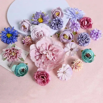 Lot de fleurs de roses artificielles en soie – 3/21 roses artificielles pour bouquets DIY, mariages et décoration intérieure