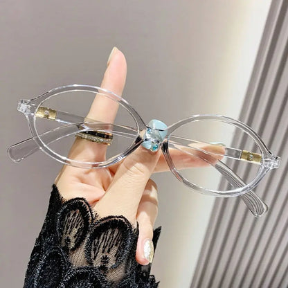 Y2K Retro Oval Glasses for Women – Sweet & Cool Vintage Eyewear with Anti-Blue-Light Lenses for Reading & Computer Use