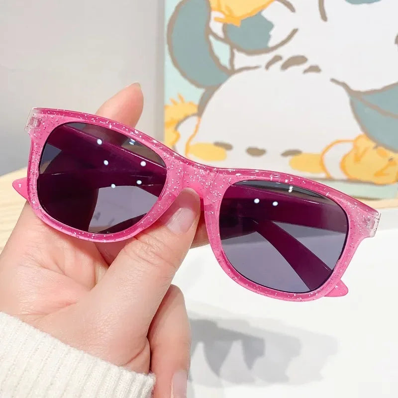 Kids' Colorful Shiny Sunglasses – Trendy & Cute Fashion Eyewear for Girls, Bright New Year Shades for Children's Outdoor Wear