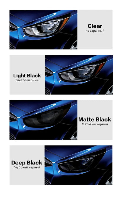 40cm Smoke Black PVC Headlight & Taillight Tint Film – Vinyl Wrap Sticker for Cars & Motorcycles
