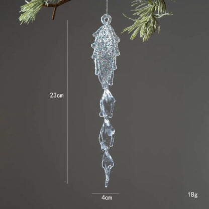Crystal Clear Acrylic Christmas Tree Ornaments – Glitter Hanging Pendants for Holiday Parties, Xmas Tree & Festive Home Decor