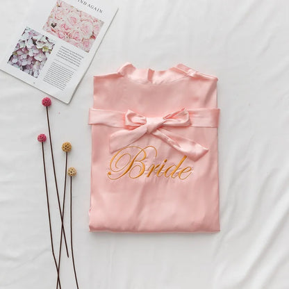 Women’s Summer Lace Kimono Robe – Bride & Bridesmaid Wedding Sleepwear Embroidered Bathrobe Night Dress