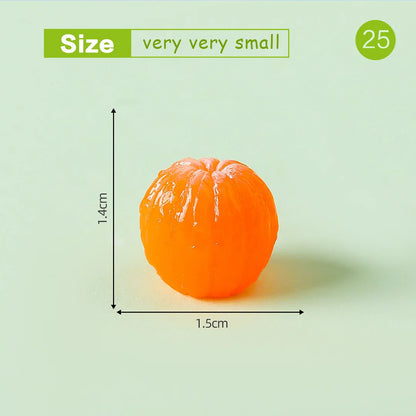 Lot de 10 mini figurines de fruits – Miniatures de fruit du dragon, noix de coco, melon d'eau, orange, pomme, banane et ananas pour la décoration de jardin miniature, les scènes de maison de poupée, les pots de plantes et les loisirs créatifs