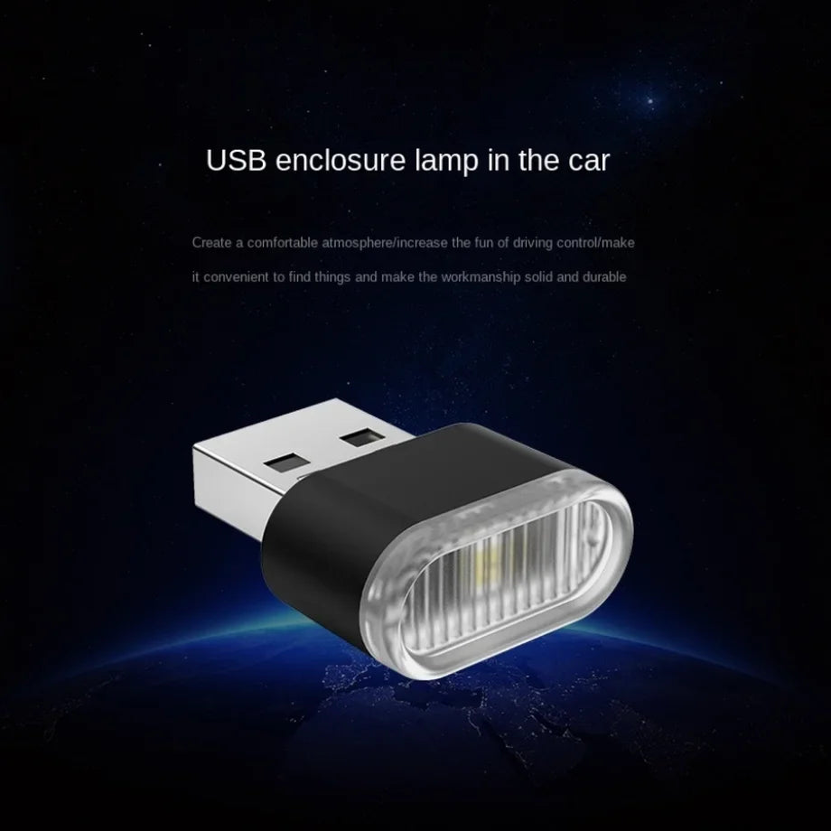 Mini USB LED Luz Ambiental Interior para Coche – Lámpara de Ambiente de Neón Plug & Play y Luz de Emergencia