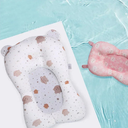 Tapete de soporte para bañera de bebé recién nacido – Cojín de baño plegable antideslizante para bebés, almohadilla de bañera de seguridad con diseño de dibujos animados para baby shower, soporte cómodo para lactancia y baño