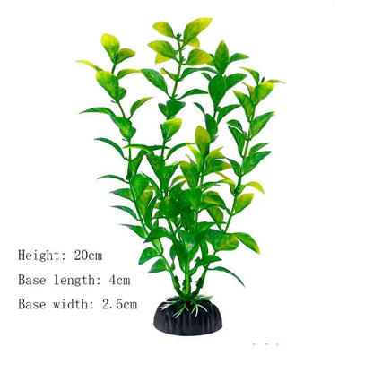 Artificial Underwater Aquarium Plants – Plastic Aquatic Fake Shrubs & Green Water Grass for Fish Tank Landscaping, Realistic Simulated Decor