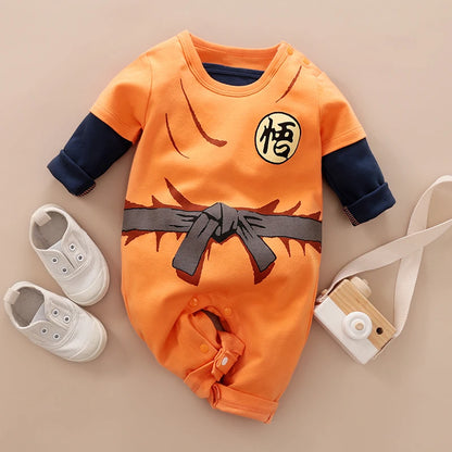Newborn Baby Anime Cape-Style Bodysuit – Long Sleeve Cotton Romper for Boys & Girls, Cute Infant Outfit for Everyday Wear