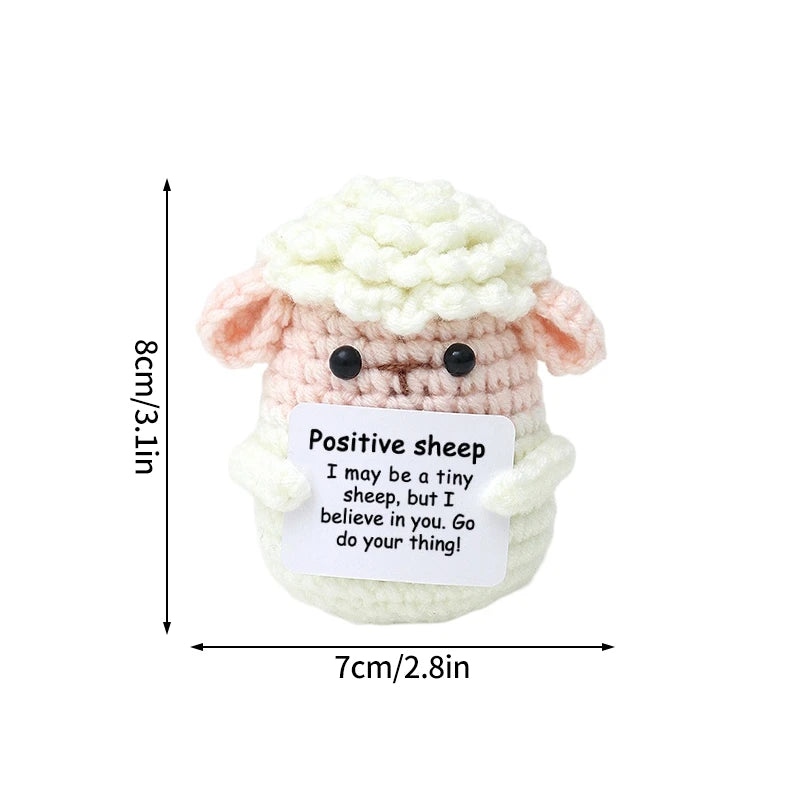Poupée à énergie positive tissée à la main – Figurine en crochet de légumes et d'animaux avec carte de câlins, cadeau de festival fait à la main et artisanat de décoration intérieure créatif