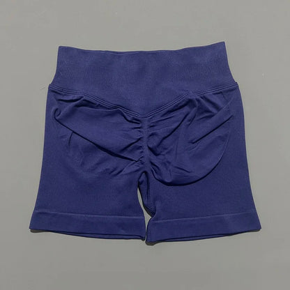Pantalones cortos de gimnasio sin costuras con efecto Scrunch Butt para mujer – Pantalones cortos de yoga de cintura alta para correr, entrenar, fitness y ropa deportiva