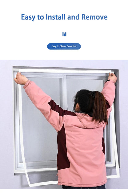 Mosquitera invisible a medida – Malla antinsectos para ventanas y puertas, sin taladros, con cierre de velcro