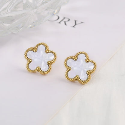 Stainless Steel Five Leaf Flower Clover Bracelet for Women Girls Adjustable Laser Petal Classic Brand Jewelry Gift